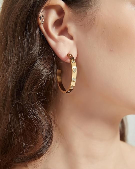 Love Friendship Hoop Earrings Set for Women 18K Gold and Silver Stainless Ste…