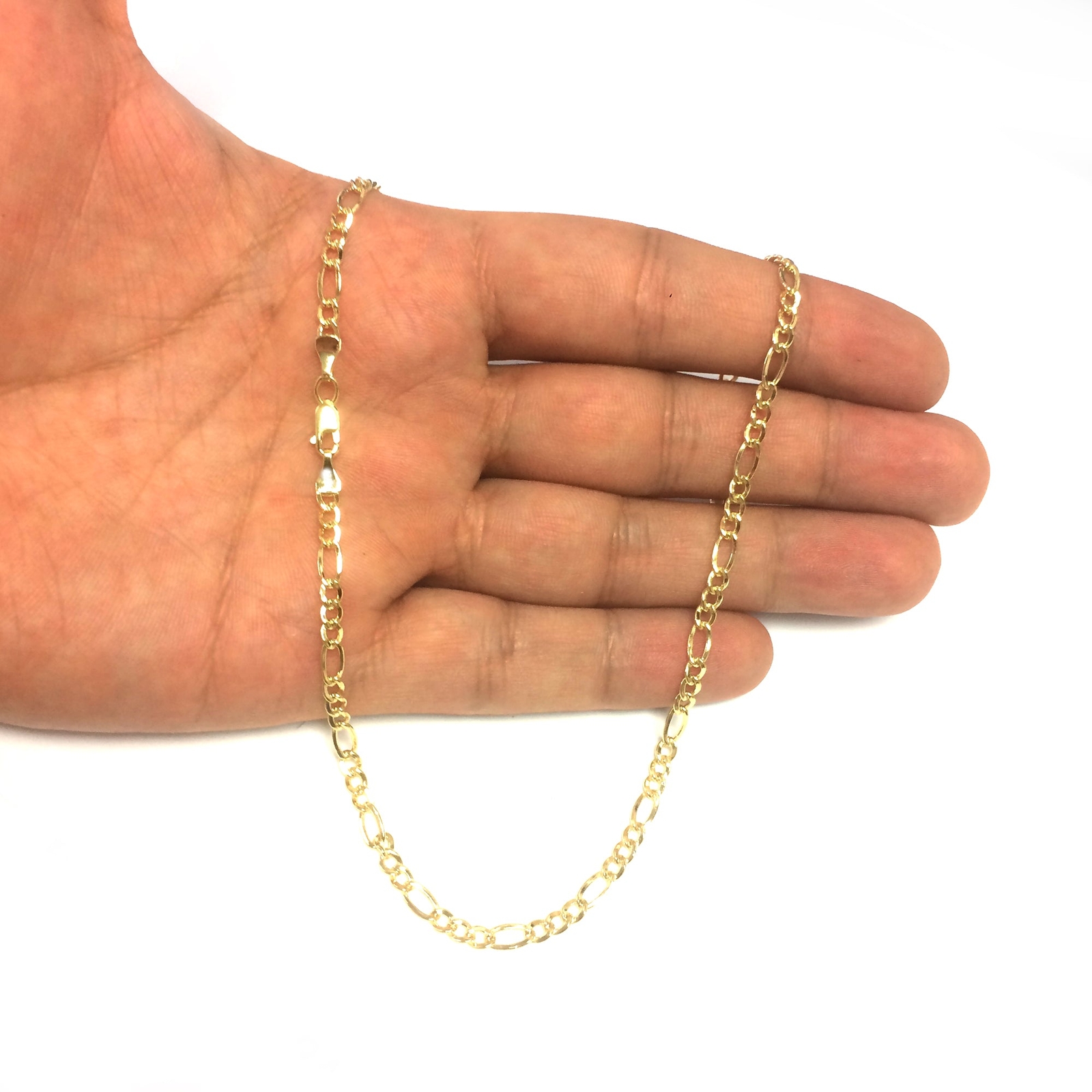 14k Yellow Real Gold Filled Figaro Chain Necklace, 3.2 mm, 20″
