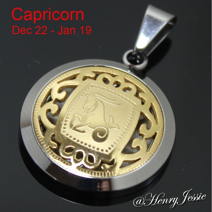 18″20″24″Stainless Steel 1.5mm Silver/Gold Plated Rope Chain Zodiac Sign Pendant
