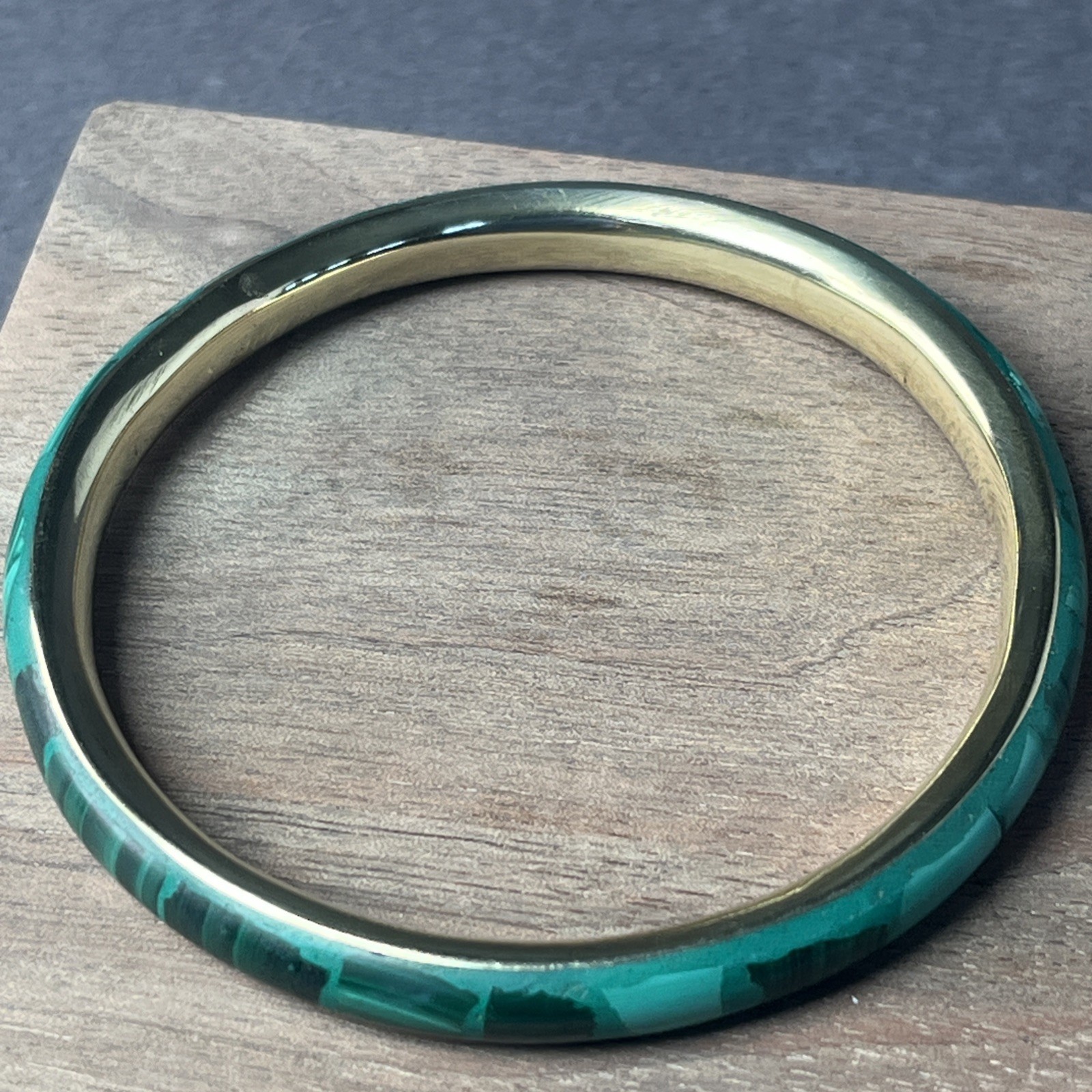 VGT Large Malachite Bangle Bracelet Malachite Bracelet Size Sm-Medium 6.0”-6.5”