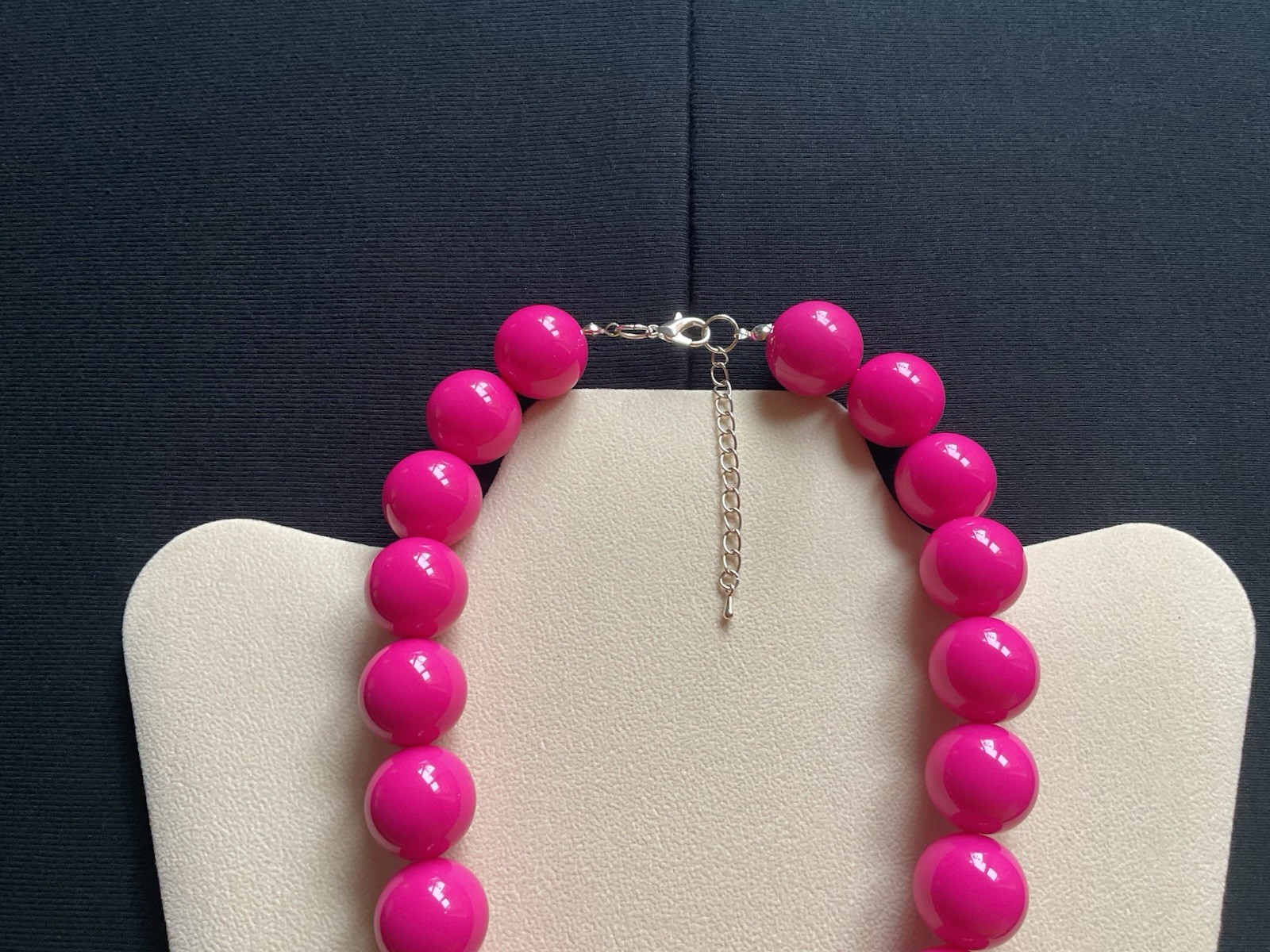 Chunky Rose Pink Adjustable Choker Necklace