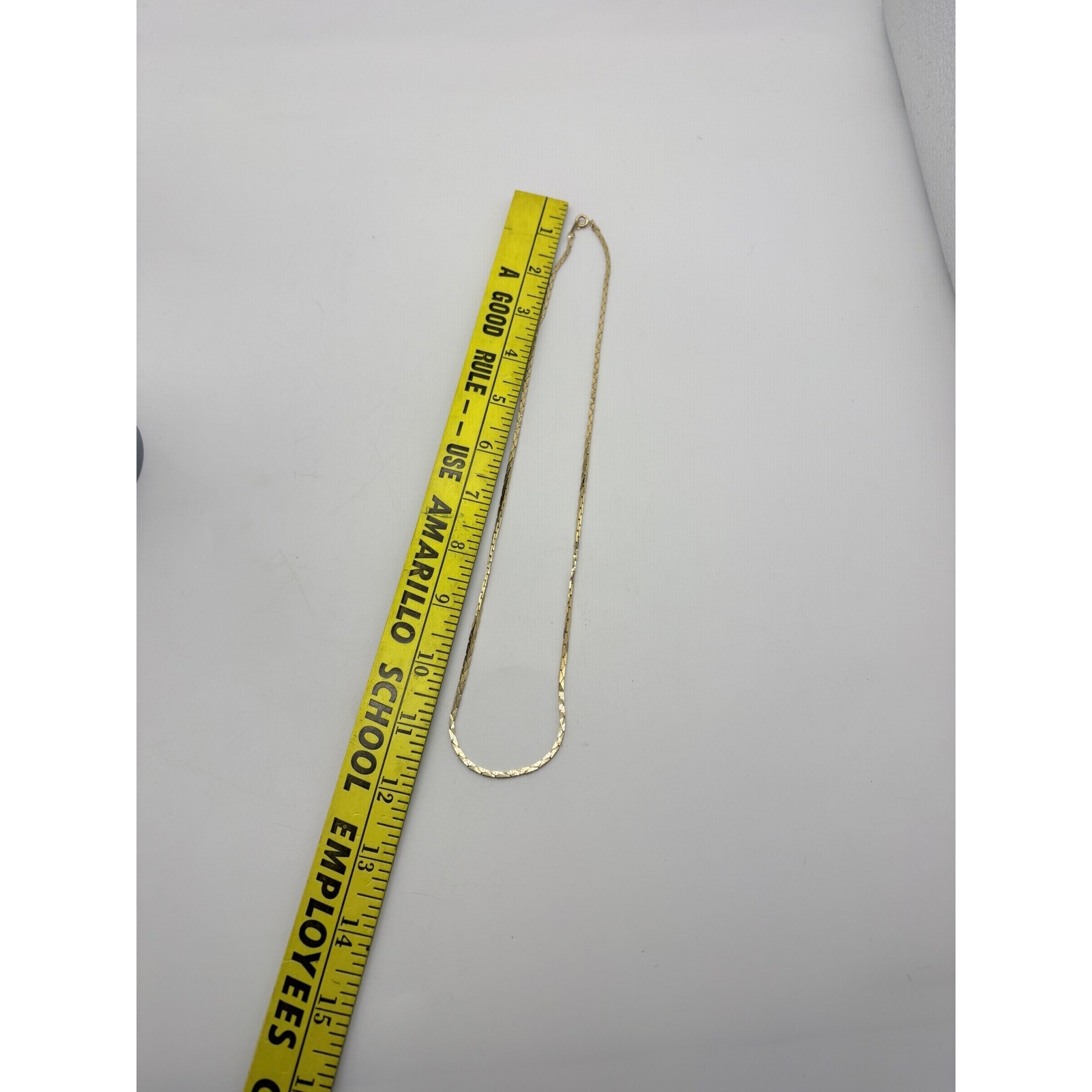 Vintage Gold Tone Flat Snake Herringbone Link Chain Necklace 22 Inch