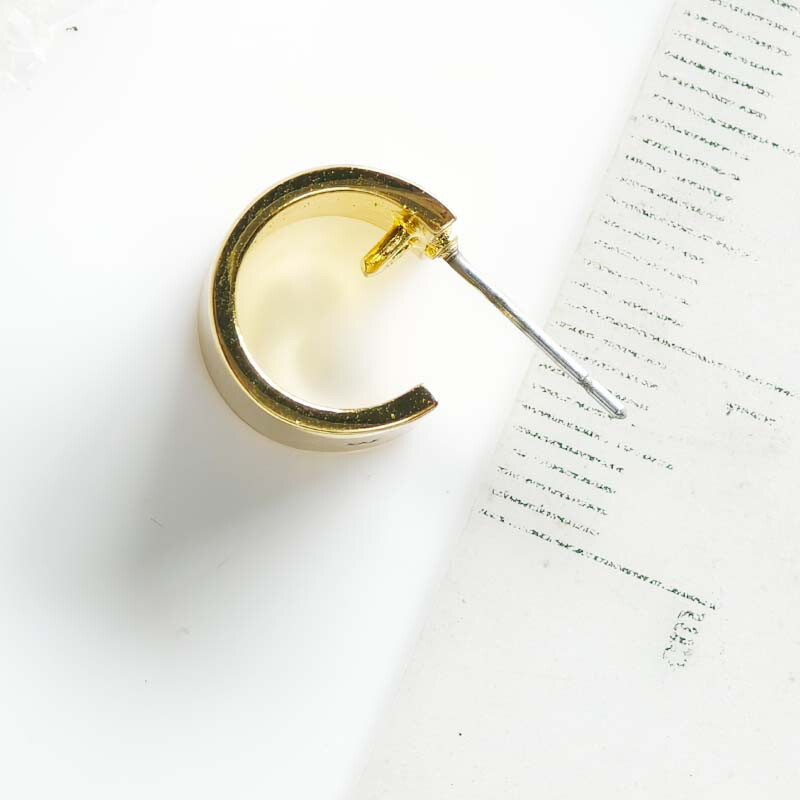 12mm Jenny Bird Gold Plated C Hoop Earrings Gift Fashion Women Party Jewelry