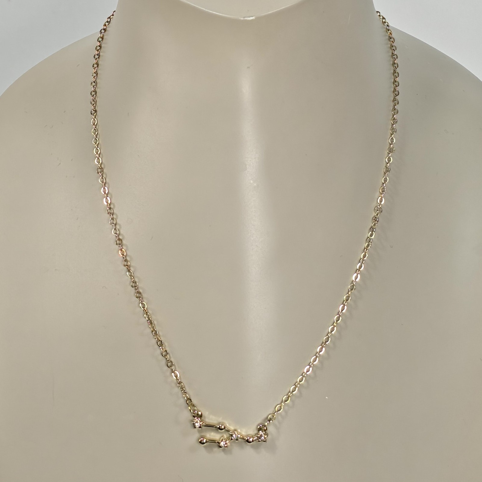 Taurus Constellation Necklace Gold Tone Astrology Zodiac 18″ Chain Celestial