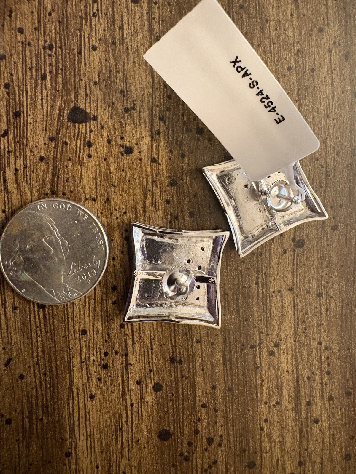 Silver and 0.16 CTW Natural Black and White Diamond Stud Earrings