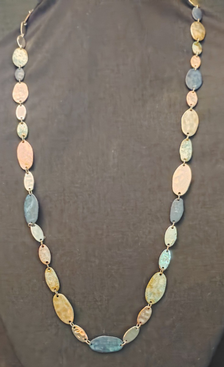 New Robert Lee Morris SoHo Gold -Silver-Copper Tone 34″ Long Necklace NWT
