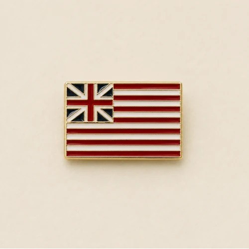 Grand Union Flag Lapel Pin Gold Tone Enamel | Continental Colors First American