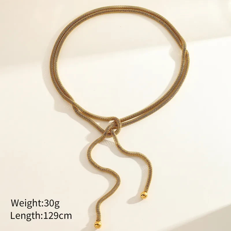 Ladies Fashion Gold Rope Style Elegant Fashion Costume Necklace