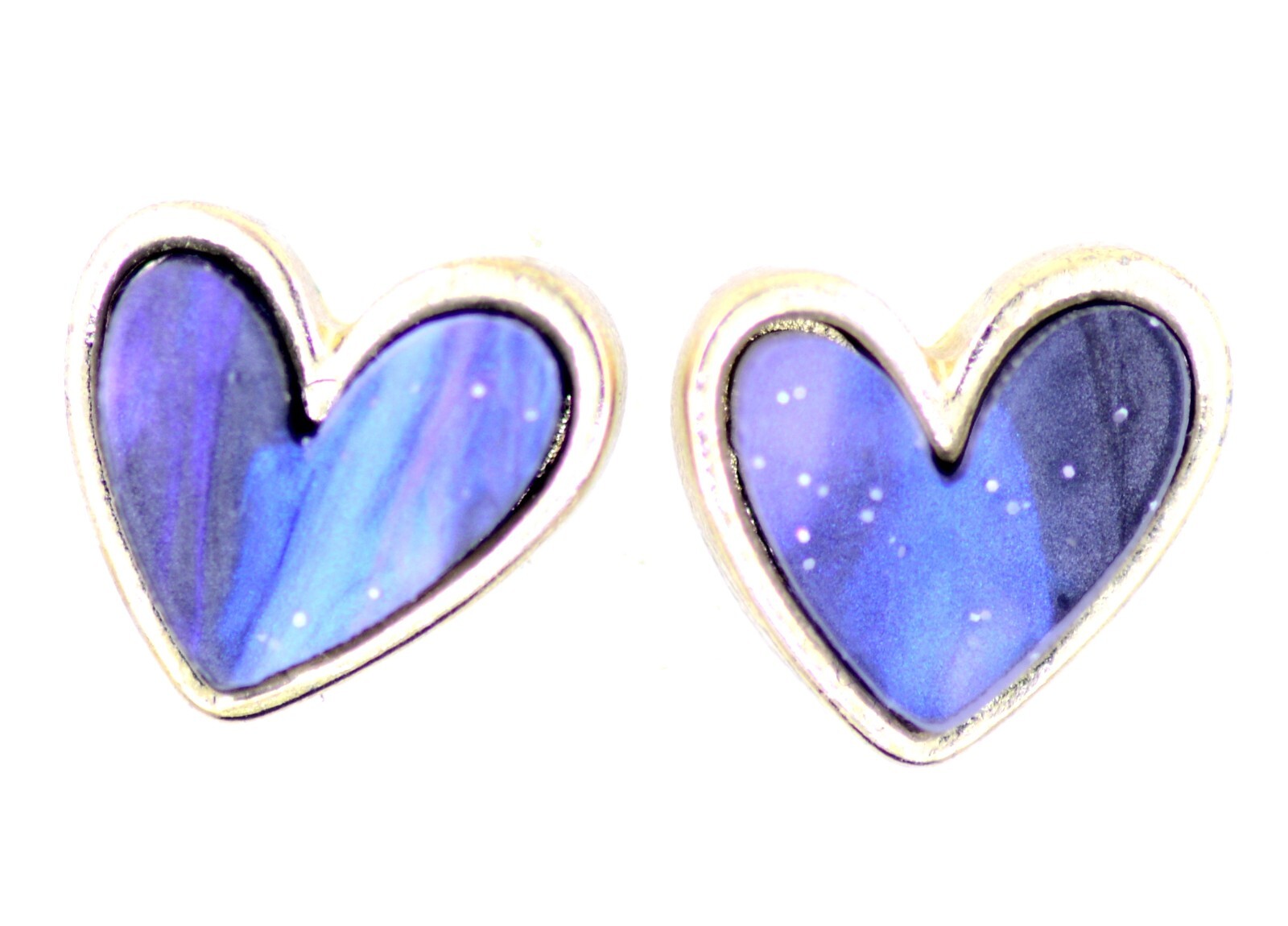1.2cm x 1.3cm blue heart stud earrings