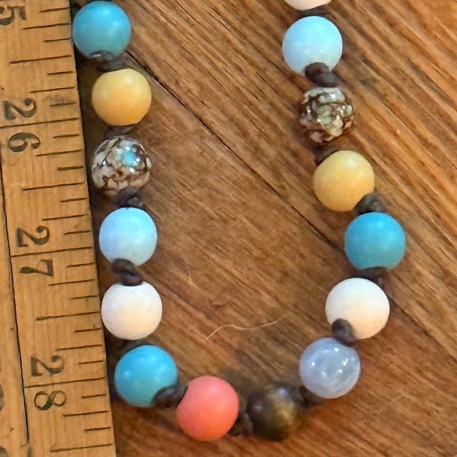 NIB Plunder Multicolor Beaded Necklace with Mixed Material Round Beads