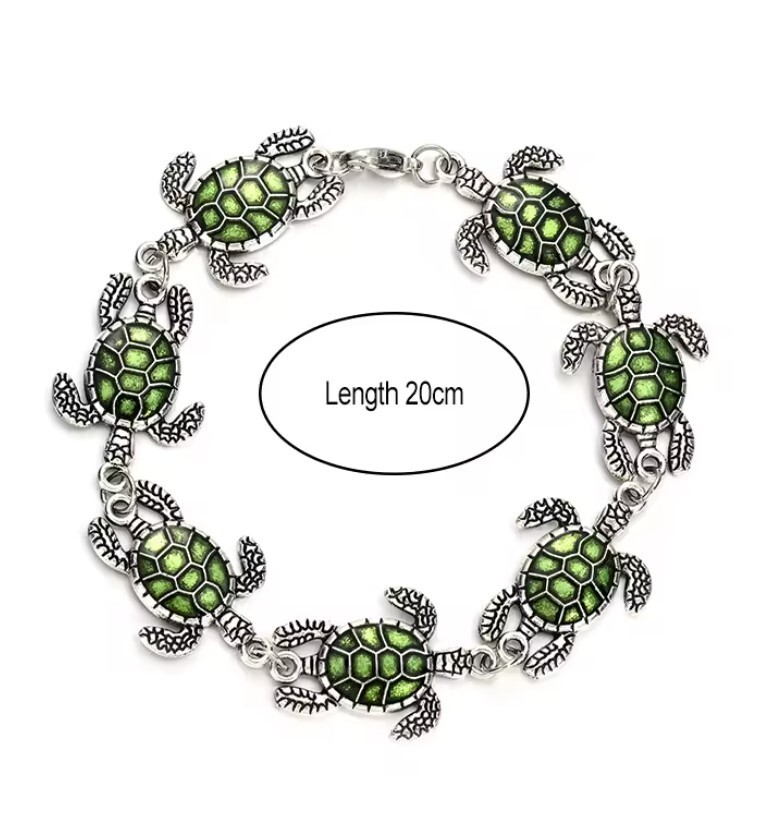 Alloy Green Sea Turtle bracelet 20 cm (7.8 in)