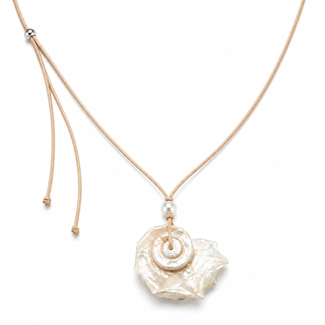 Shell Necklace for Women, Adjustable Beach Jewelry Pendant with General, gold