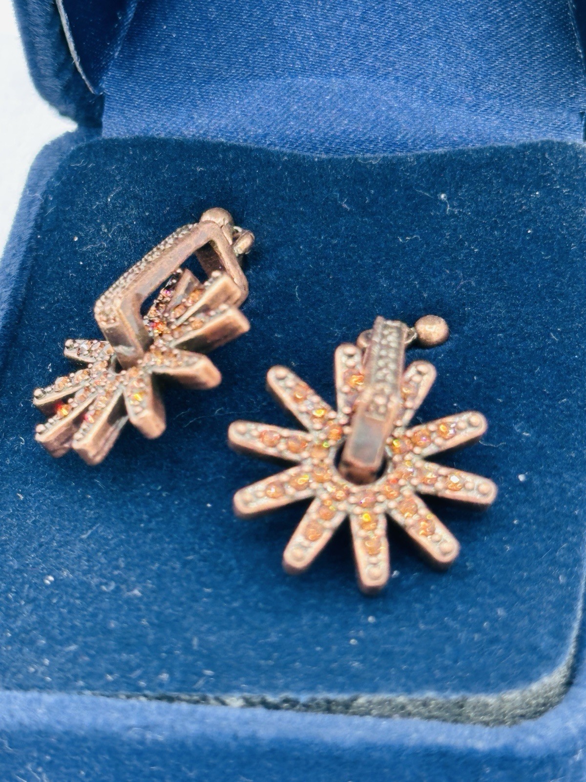 Western Crystal Spur Dangle Earrings Montana Silversmiths Copper Tone