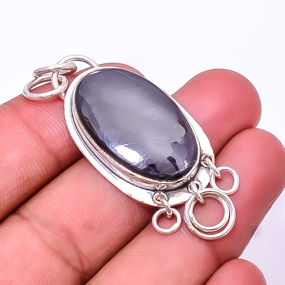 Hypersthene – Canada Handmade Gemstone 925 Sterling Silver Pendant 2.07″ P11