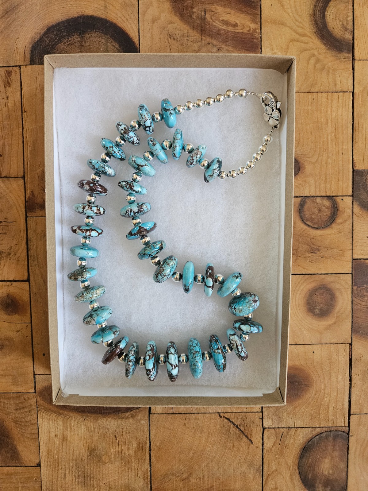 Faux Turquoise Magnesite Gemstone Necklace Handcrafted Southwestern Boho Jewelr