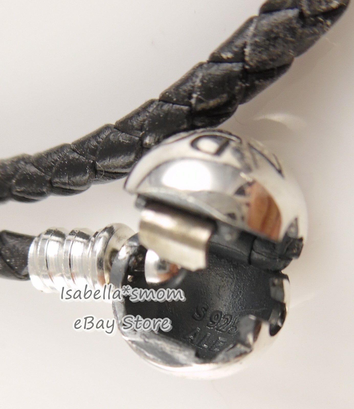 Authentic PANDORA Double Braided BLACK Leather BRACELET 15″~38cm 590745CBK-D2