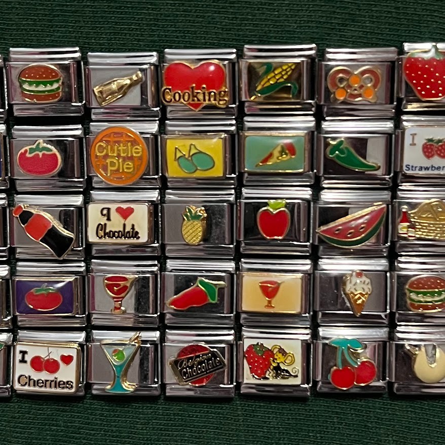 You Pick – Retro Y2K Italian Charm Link Fun Food Theme Fruits Vegetables Drink