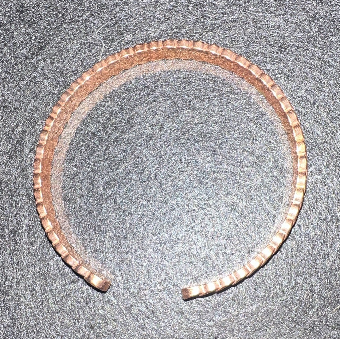 Copper Tone Textured Cuff Bracelet Copper Base Metal No Main or Secondary Stone
