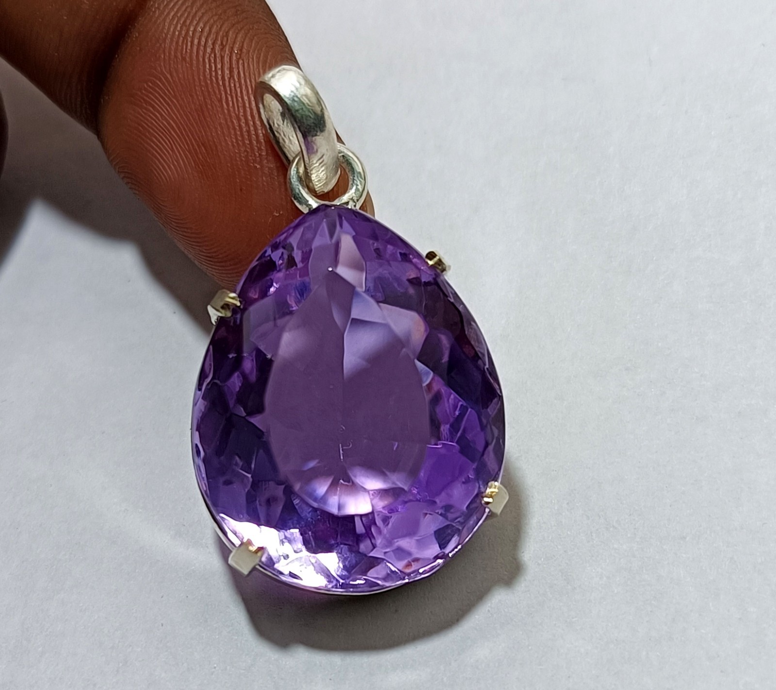 Certified Natural 66.05 Ct Brazilian Purple Pear Topaz Pendant Loose Gemstone