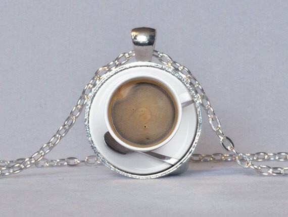 Coffee Cup Silver Pendant