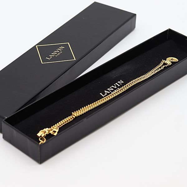 LANVIN Gold Necklace with Box Good Condition Accessory Jewelry