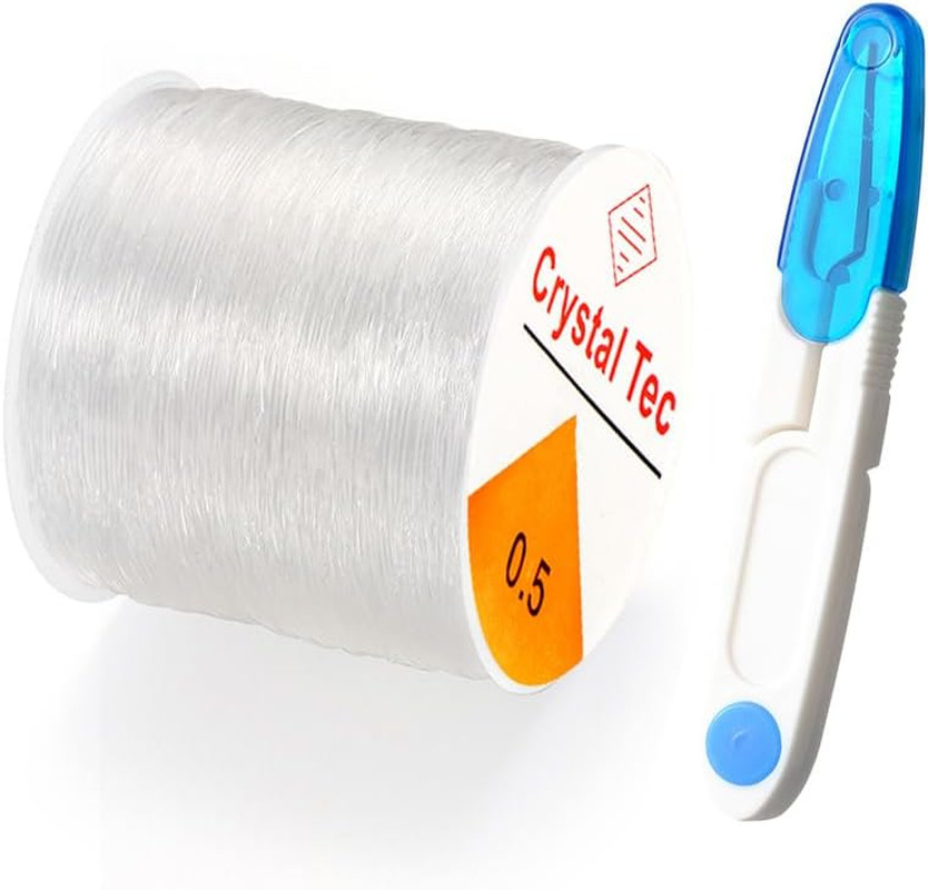 0.5Mm Stretchy Bracelet String, Clear Elastic Bracelet String for Bracelets Mak