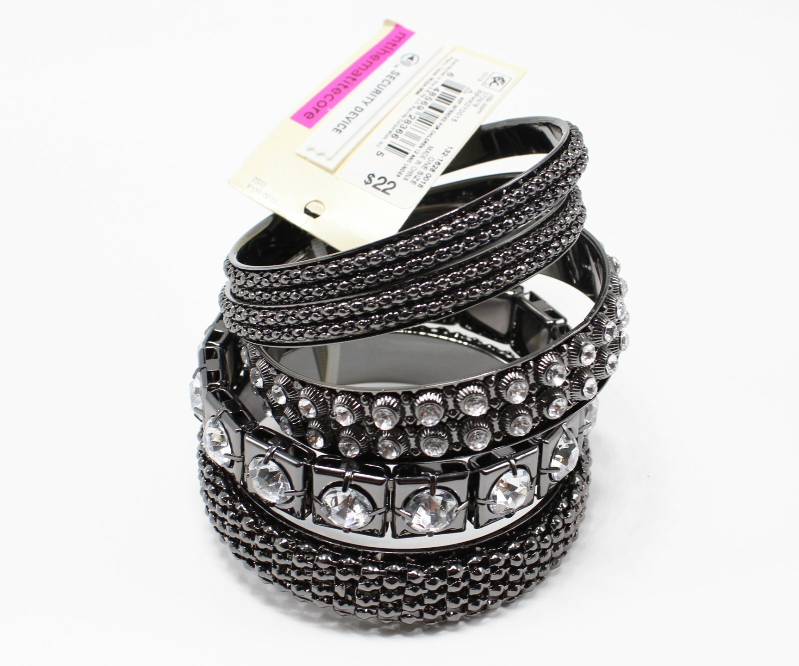 New 5 Piece Rhinestone Bangle Bracelet Set by Bold Elements #B2006