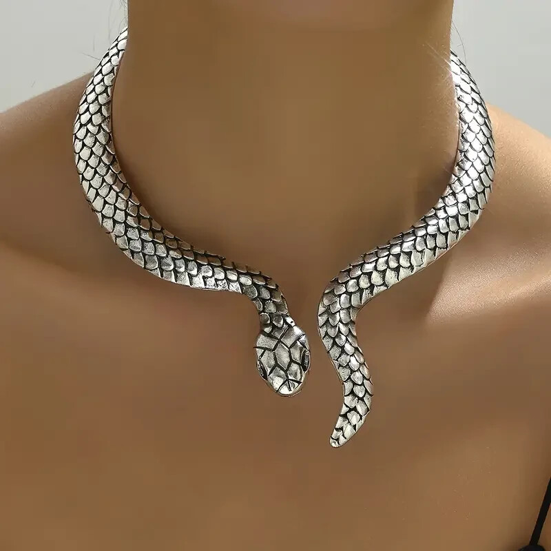Elegant 925 Sterling Silver Charms New Fashion Jewelry King Cobra Snake Necklace