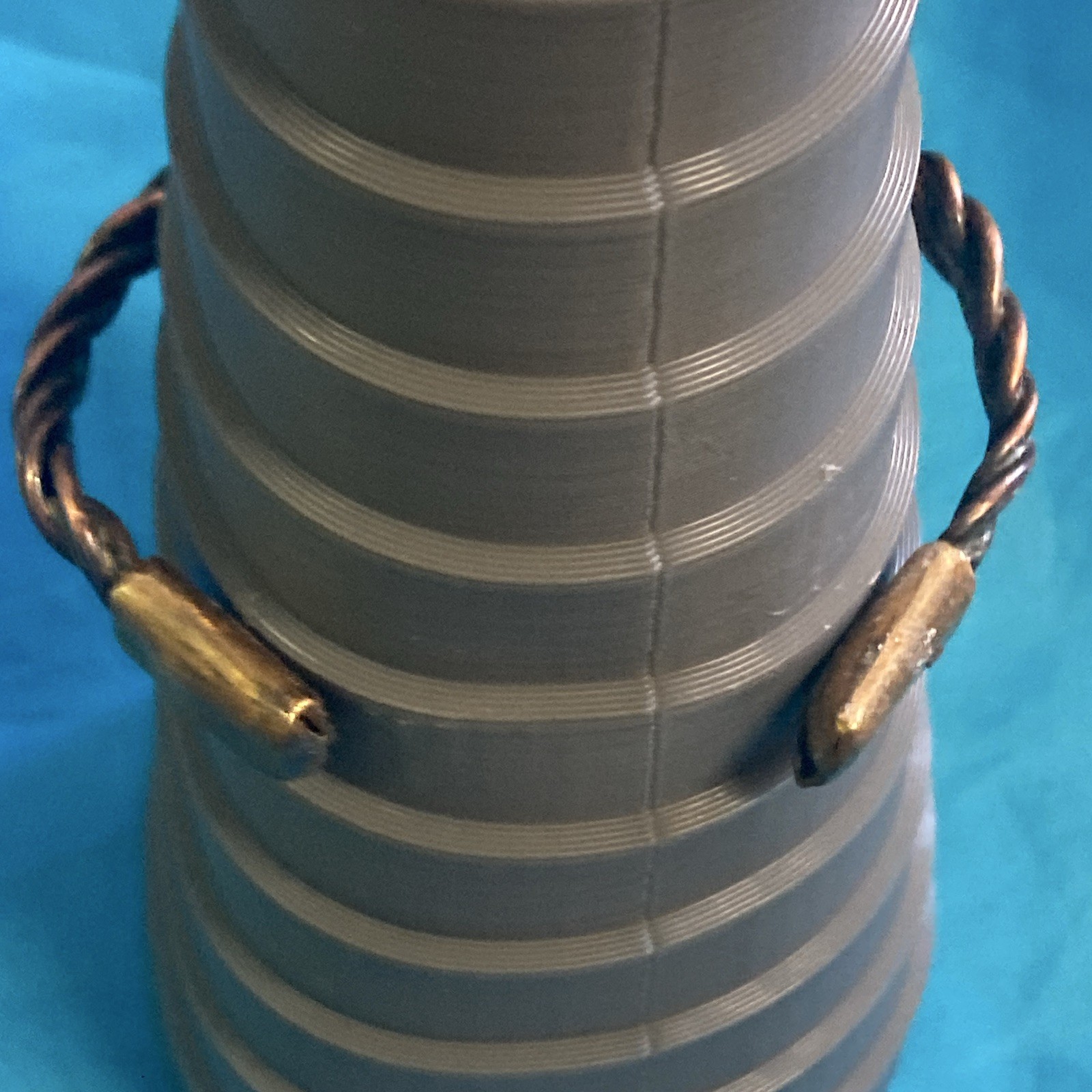 Twisted copper rope bangle cuff bracelet, size 6 1/2 to 7 in, adjustable