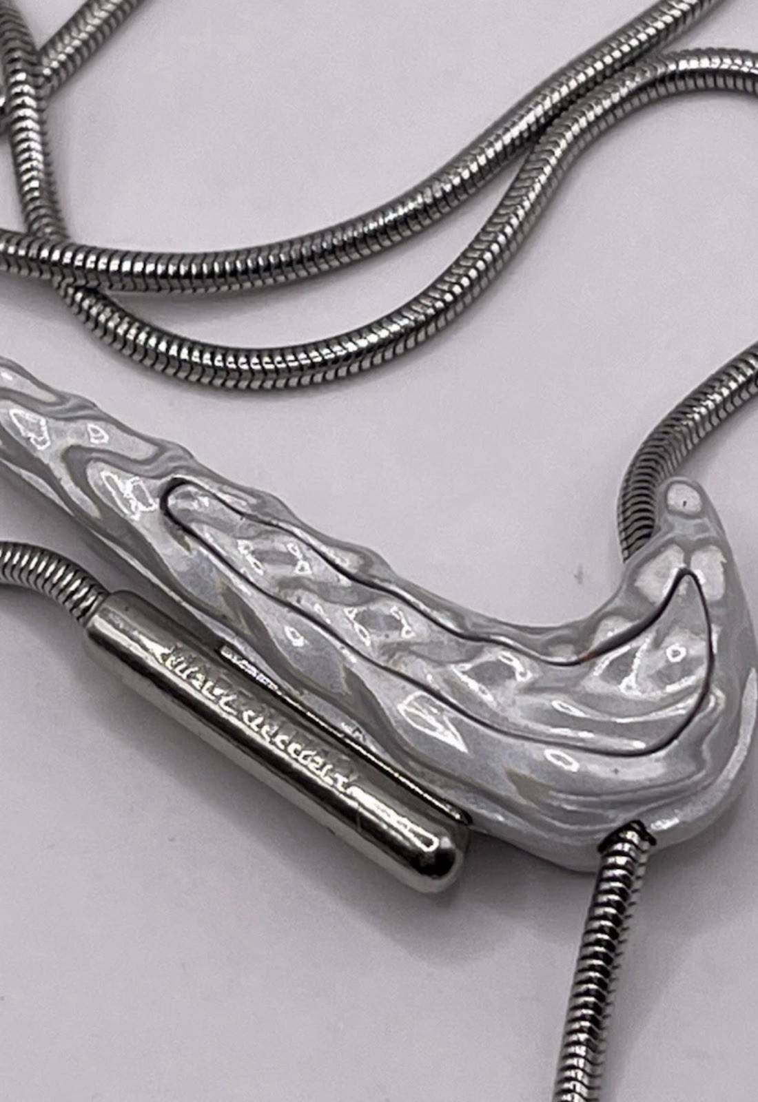Nike After Dark Run Tour Medal 2025 Chain Necklace Silver Tone Made in Italy