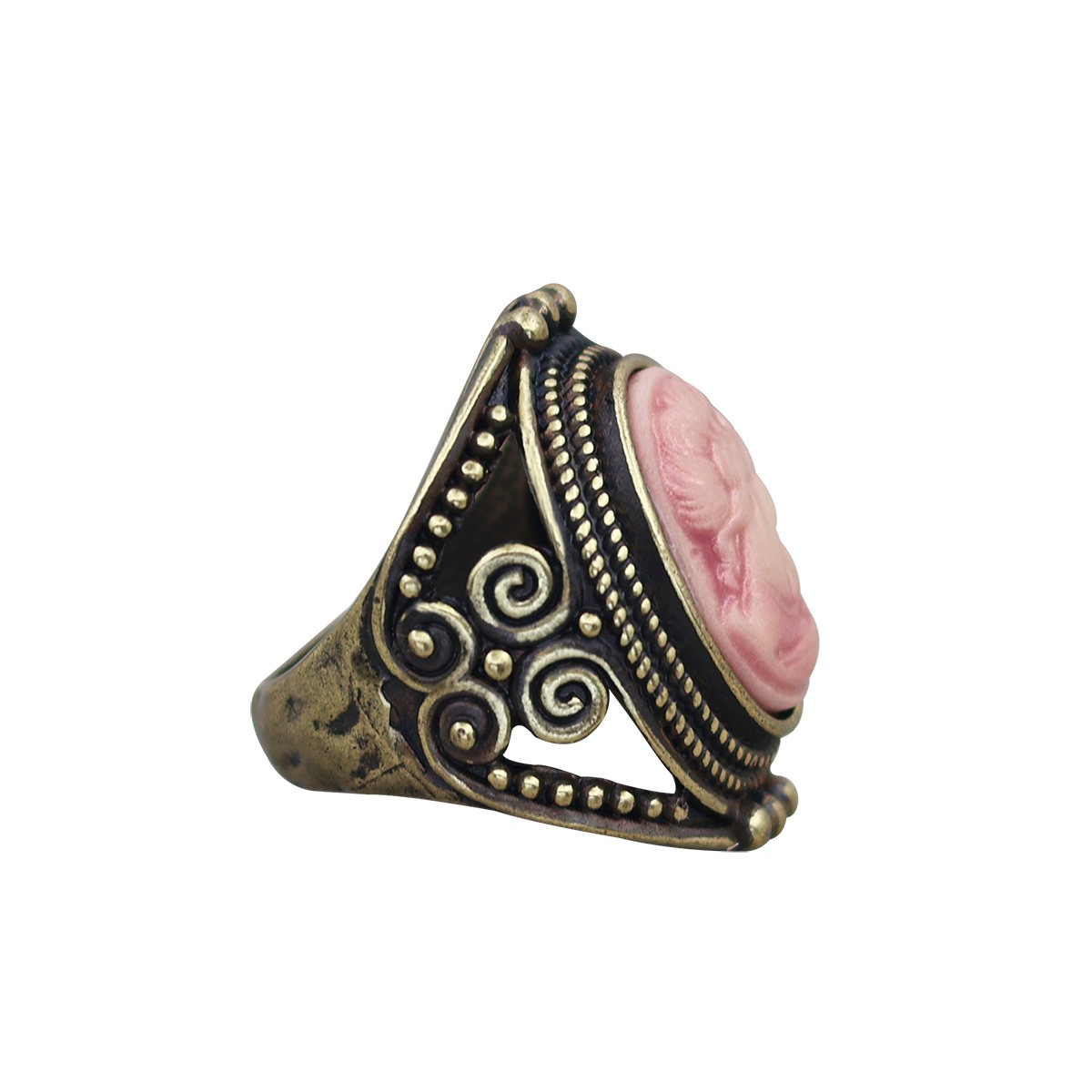 10pcs Vintage Lady Cameo Rings Bulk Antique Bronze Plated Assorted Jewelry