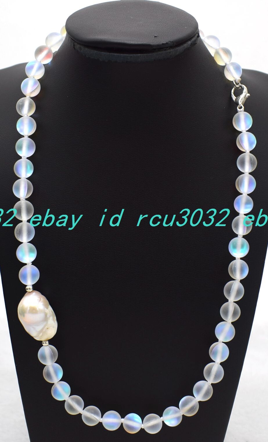 8-12mm White Moonstone White Baroque Pearl Round Beads Gemstone Necklace 18-28in