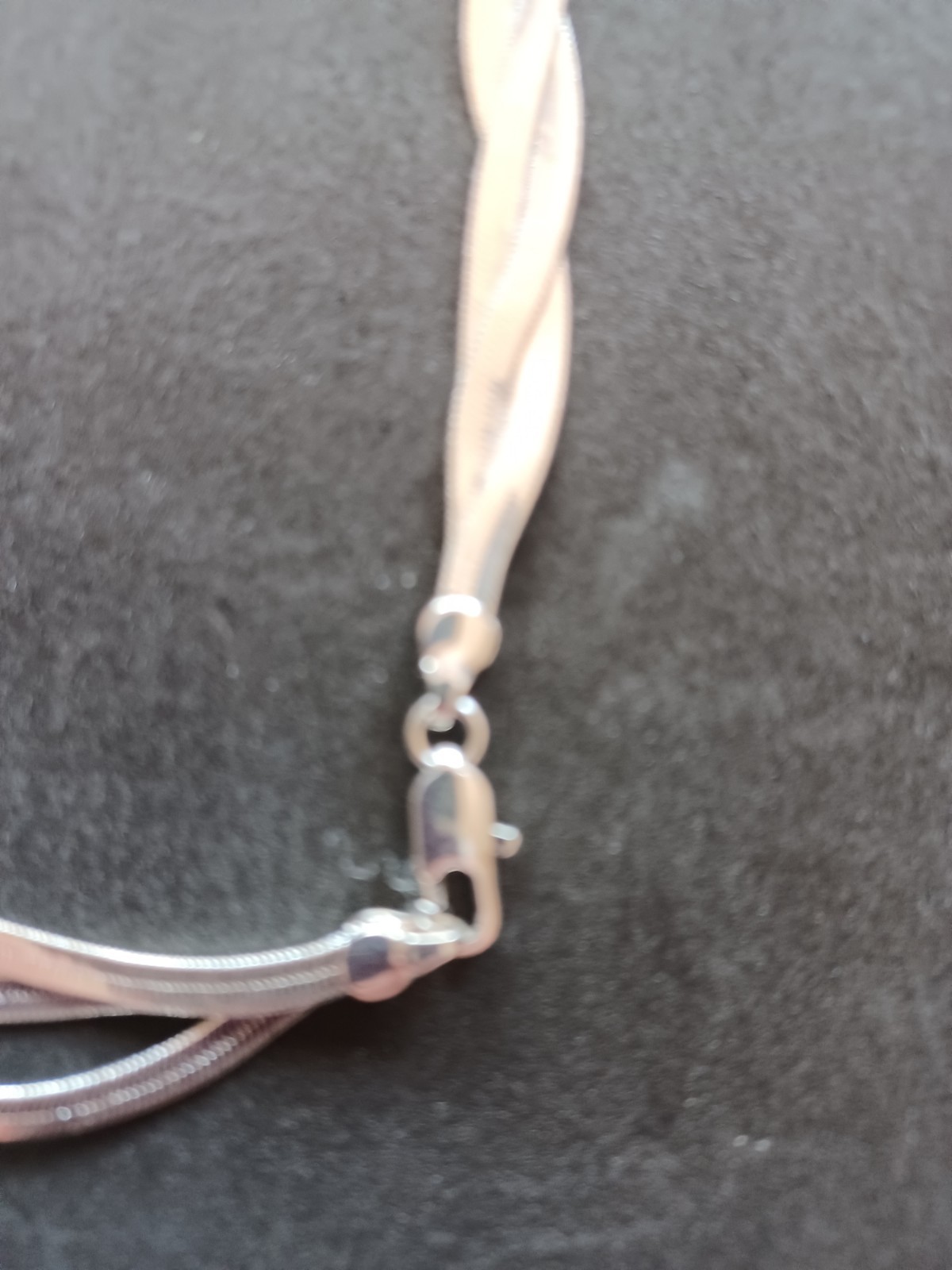 Vintage High-Shine Braided Herringbone Chain Necklace