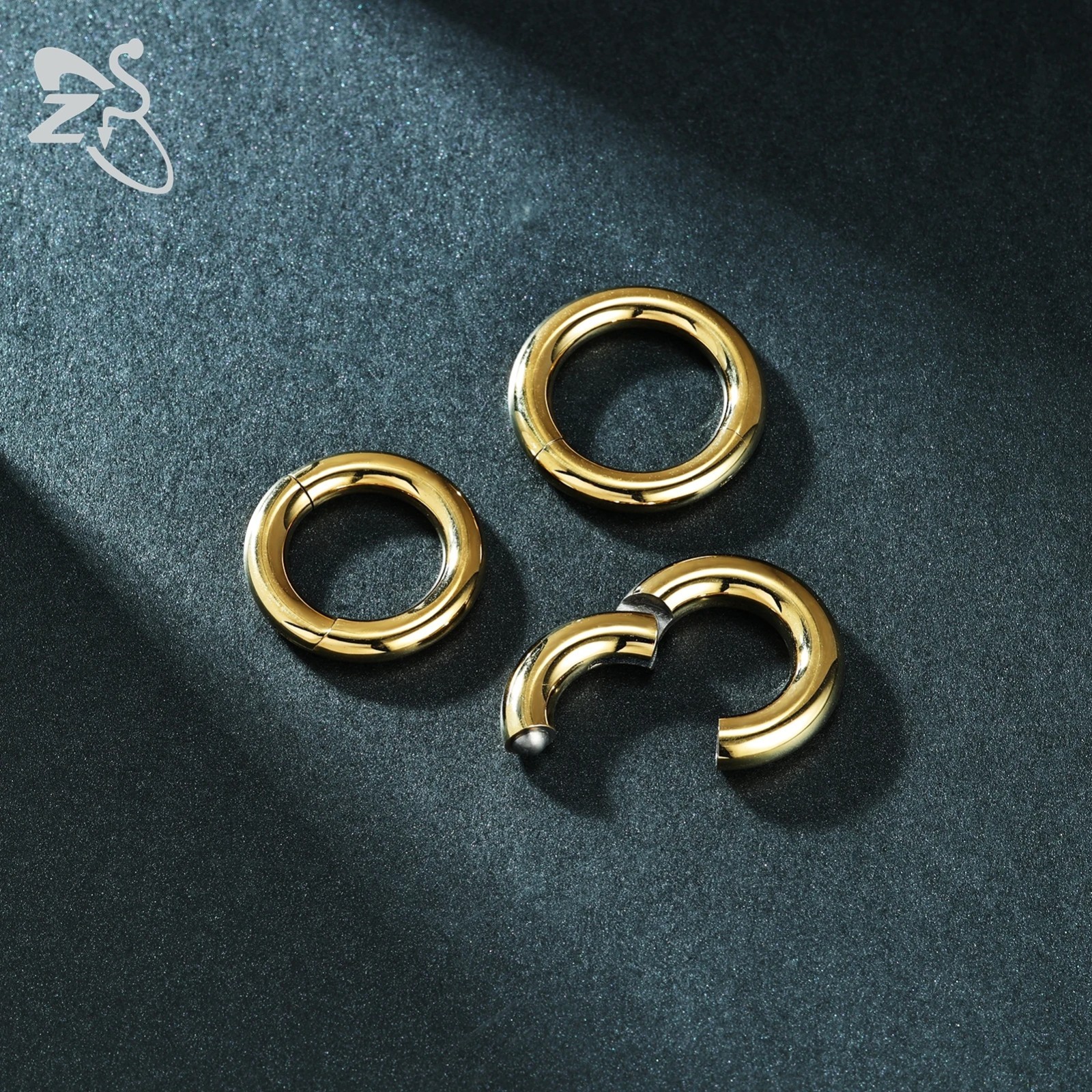 2G-12G Titanium Hinged Large Septum Ring Clicker Ear Gauge Hoop Earring Jewelry