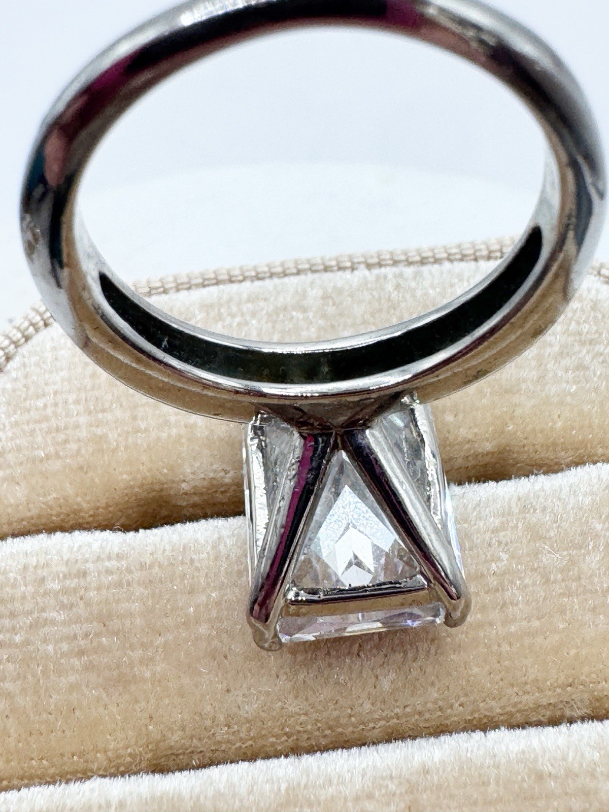 Palm Beach Jewelry Large Marquise Cubic Zirconia CZ Silver Cocktail Ring Size 7