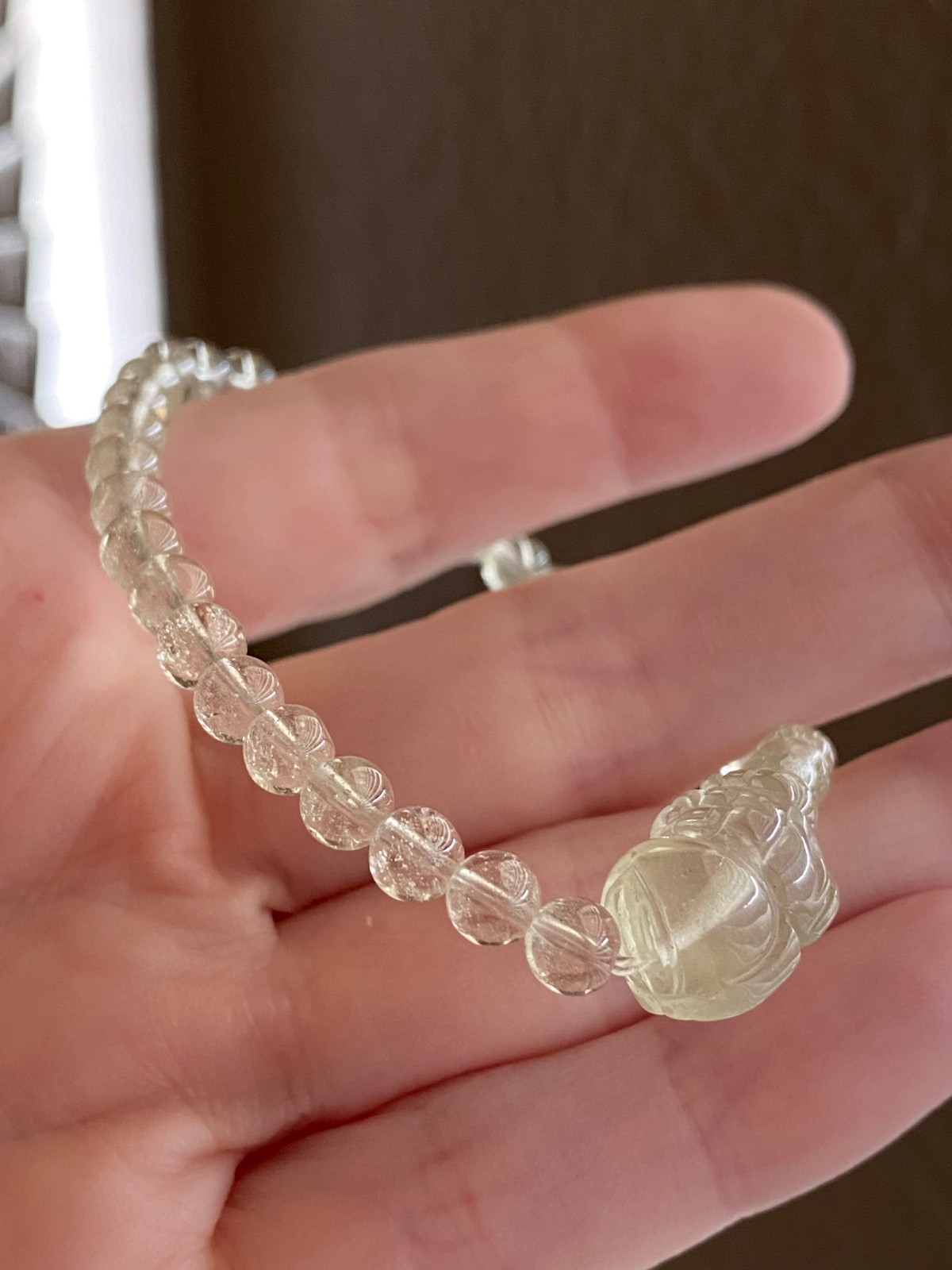 Libyan Desert Glass Pixiu Bracelet LDG Golden Crystal Stretch Bracelet