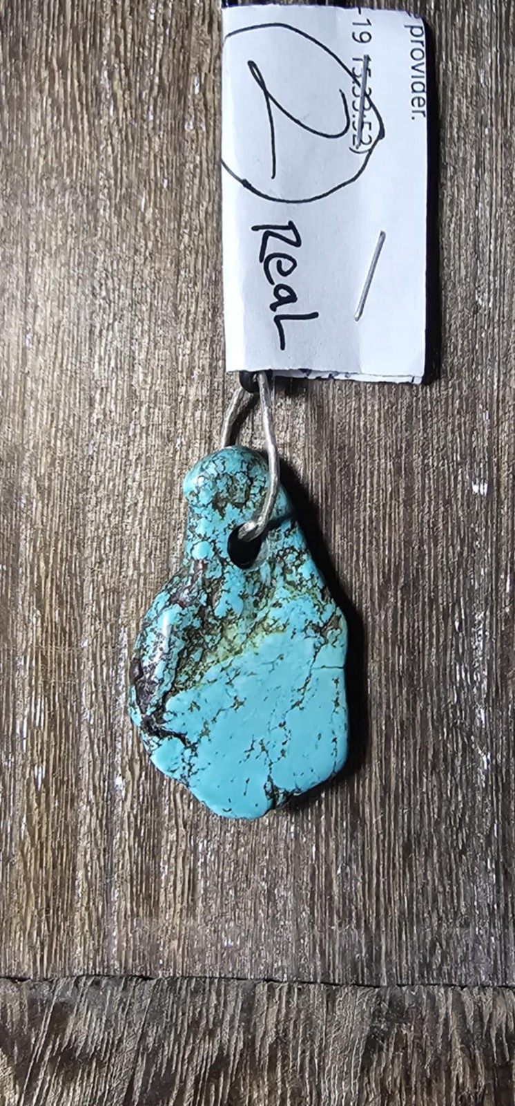TURQUOISE STONE PENDANT NECKLACE WITH 28″ LEATHER CORD, STONE SIZE 45MM “