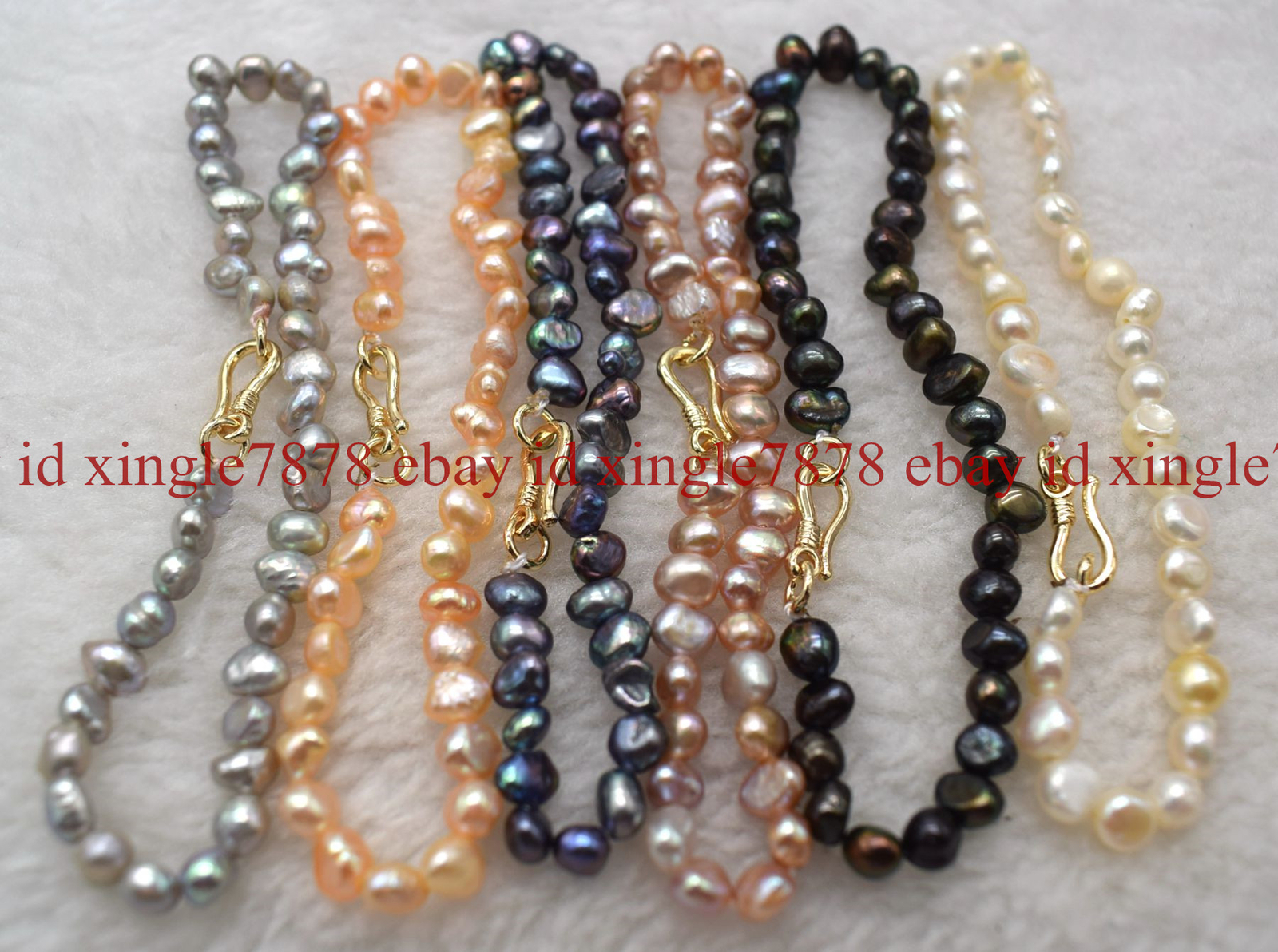 Natural 4-5mm Multicolor Freshwater Baroque Pearl Bracelet 7.5″