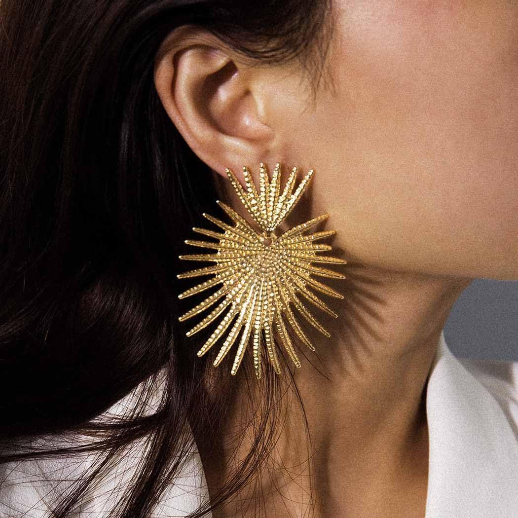 Heart Dangle Earrings Studs Gold Star Statement Earrings Flower Geometric Exagge