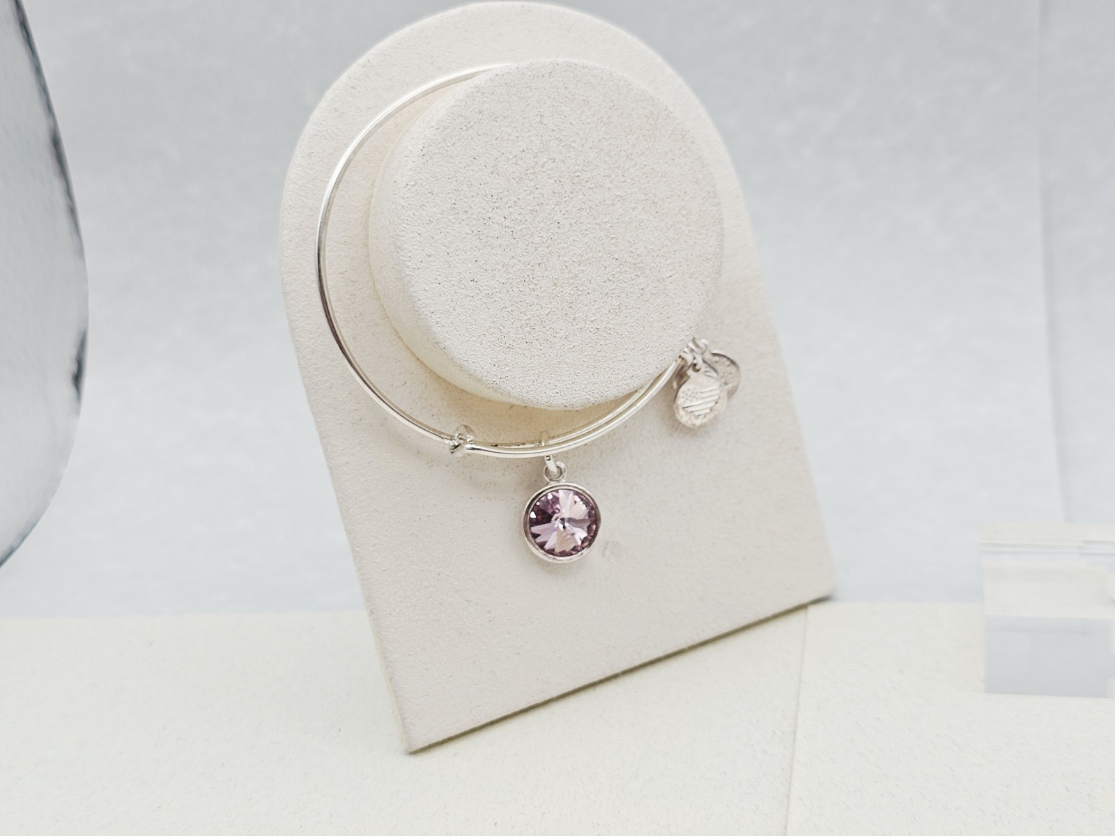 Alex & Ani June Birthstone Lite Amythest Swarovski Crystal Bracelet – Silver