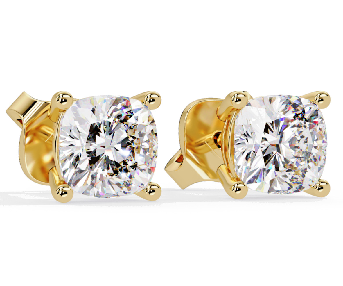 Cushion Cut Lab Grown Diamond Stud Earrings 1.00 CTW 925 Sterling Silver