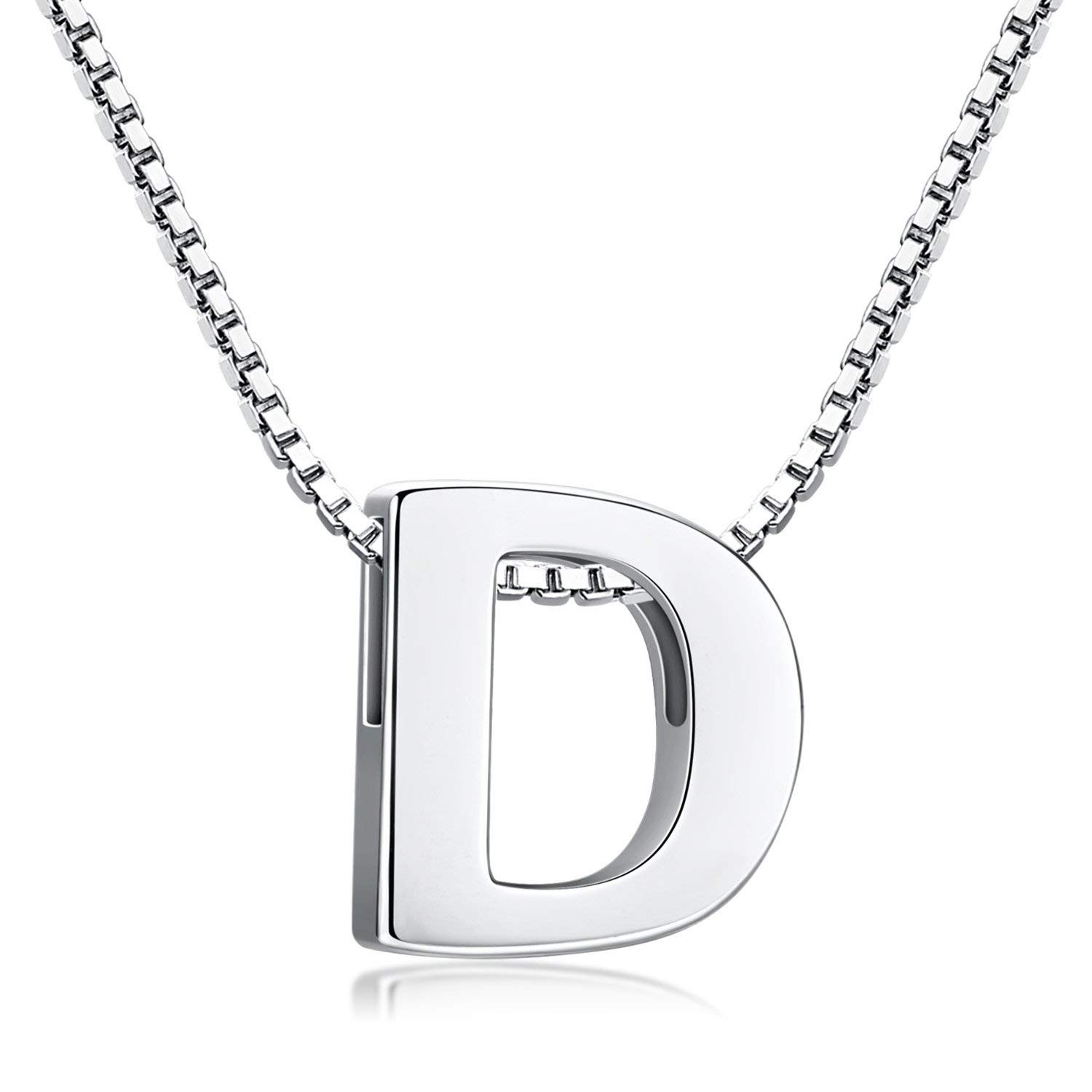 CANDYFANCY D Initial Necklace 925 Sterling Silver Letter Pendant Personalized…