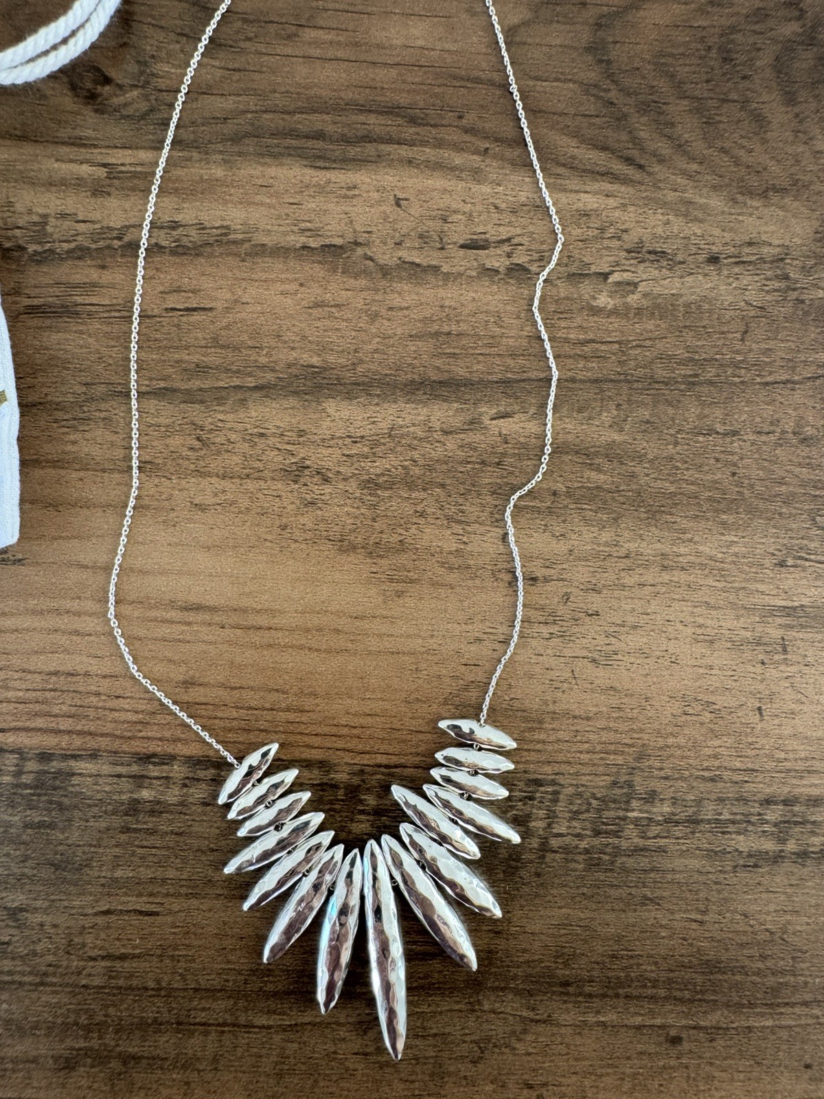 Gorjana Silver Spike Fringe Statement Necklace Dagger Bib Retired Boho Chic