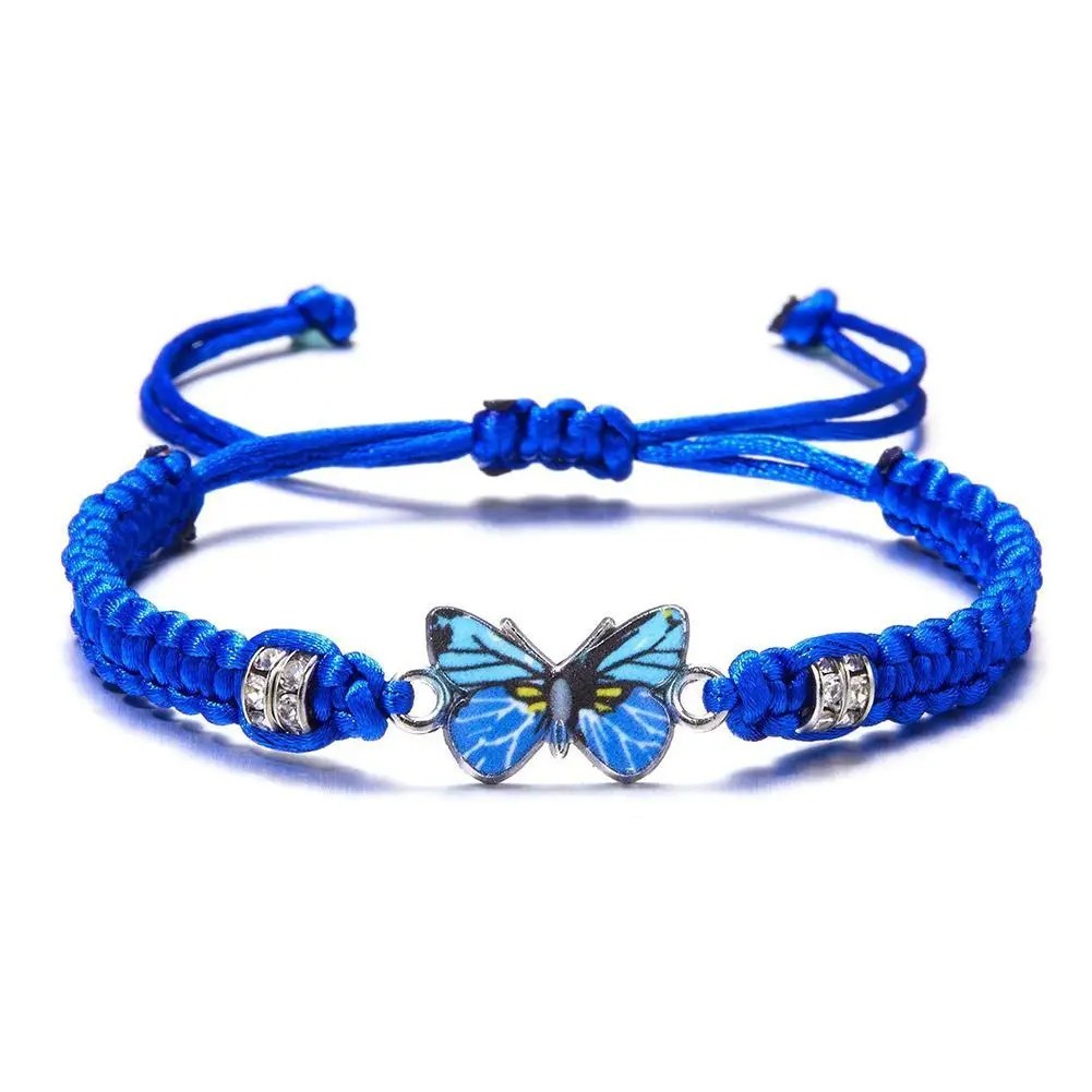 Fashion Handmade Purple Butterfly Flower Bracelet For Women Charm Sweet Animal