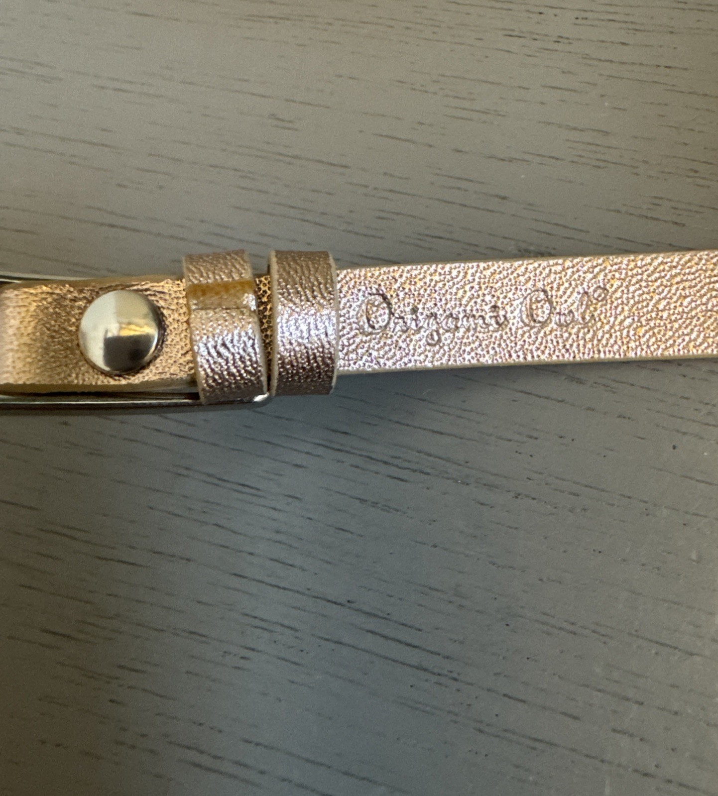 Origami Owl Golden Leather Triple Wrap Bracelet Large 24 in Rosegold