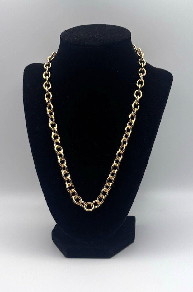 Milor Italy Bronze Cable Link Chain Necklace 20” Gold Tone 8.6mm thick
