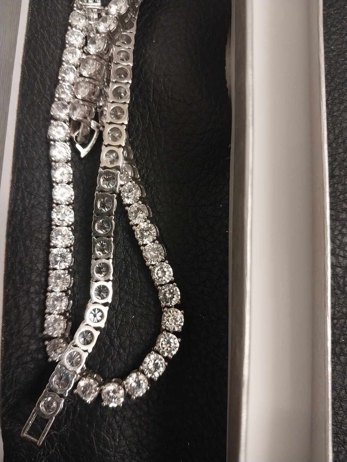 Silver Tone Tennis Chain Necklace with Cubic Z’s 1/4 Ct Each Stone 126 In Total