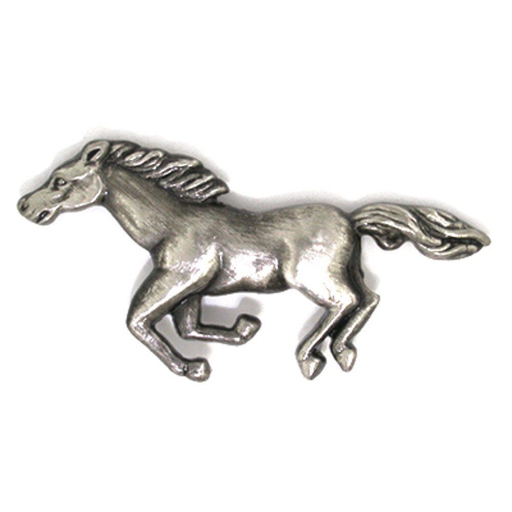 PinMart’s Antique Silver Wild Horse Animal Lover Lapel Pin