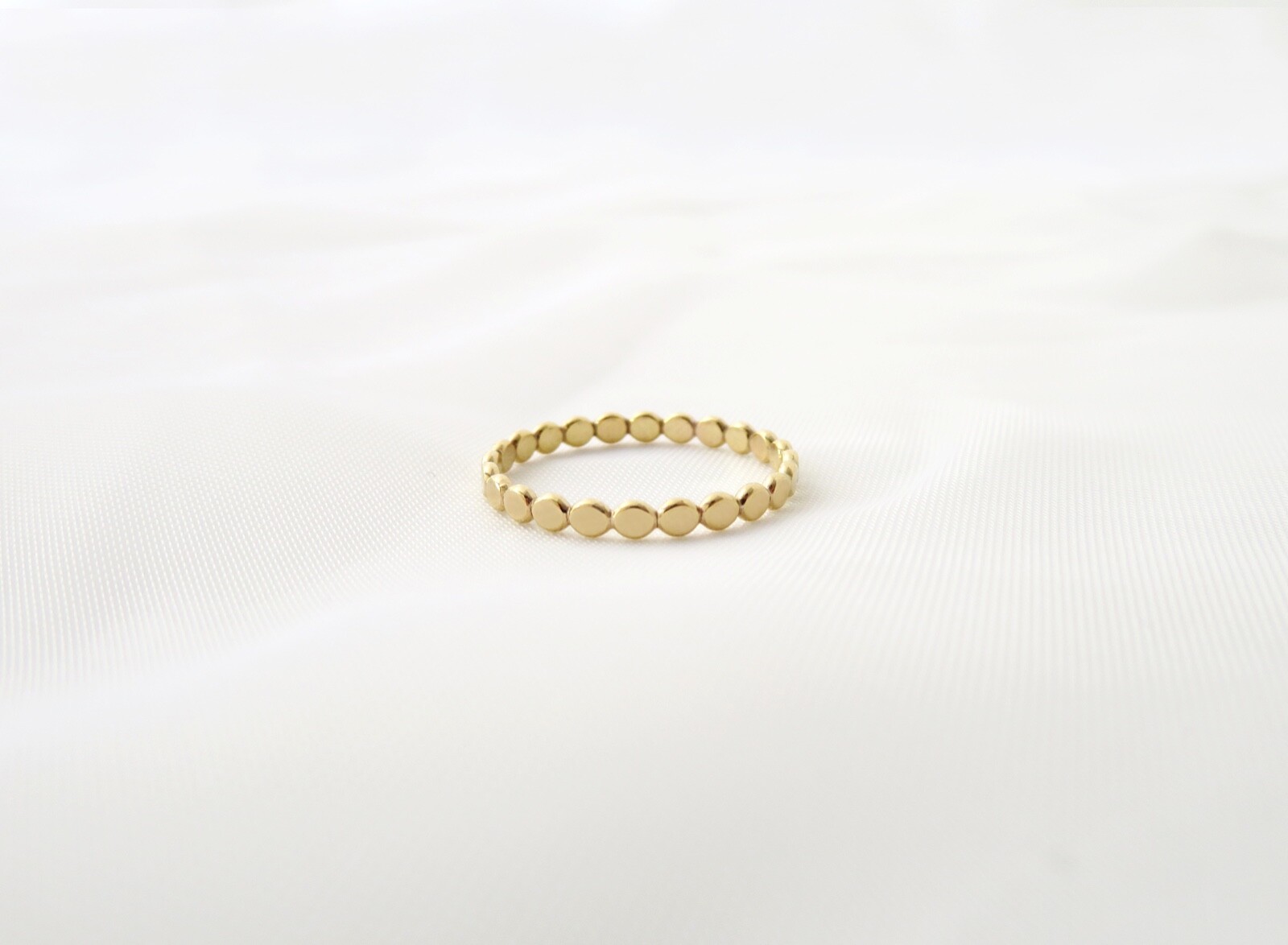 14k Gold Filled Ring, Gold Ring, Flat Bead Ring, Gold Bead Ring, Gold Stack Ring