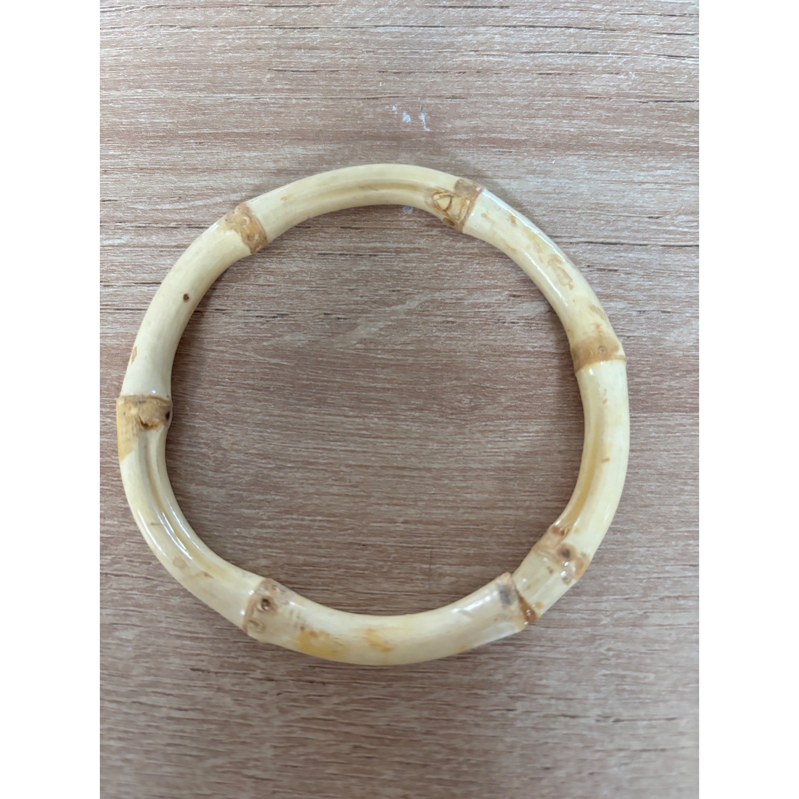 Natural Bamboo Bangle Bracelet Bohemian Stackable Honey Tan 8 Inch